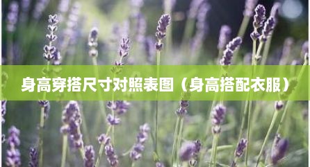 身高穿搭尺寸对照表图（身高搭配衣服）