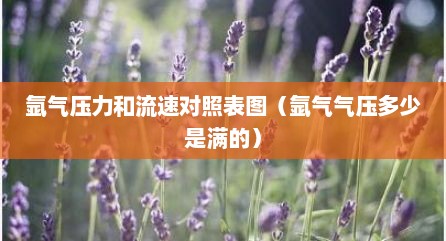 氩气压力和流速对照表图（氩气气压多少是满的）