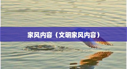 家风内容（文明家风内容）