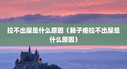 拉不出屎是什么原因（肠子疼拉不出屎是什么原因）