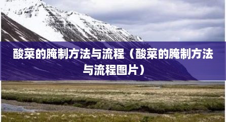 酸菜的腌制方法与流程（酸菜的腌制方法与流程图片）