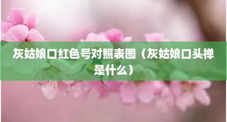 灰姑娘口红色号对照表图（灰姑娘口头禅是什么）