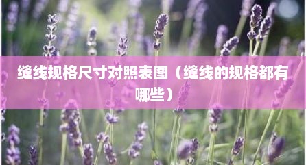 缝线规格尺寸对照表图（缝线的规格都有哪些）
