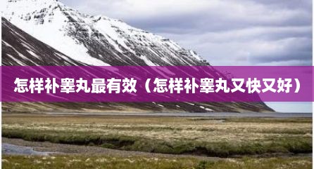 怎样补睾丸最有效（怎样补睾丸又快又好）