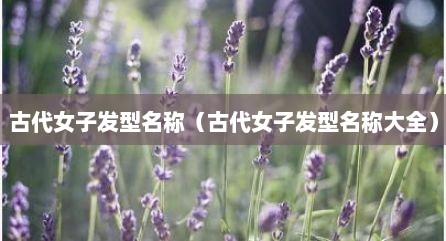 古代女子发型名称（古代女子发型名称大全）