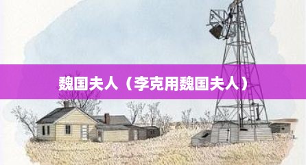 魏国夫人（李克用魏国夫人）