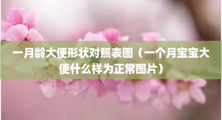一月龄大便形状对照表图（一个月宝宝大便什么样为正常图片）