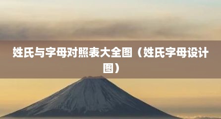 姓氏与字母对照表大全图（姓氏字母设计图）