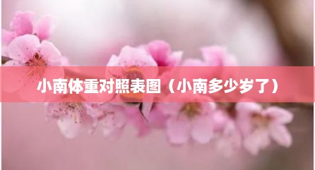 小南体重对照表图（小南多少岁了）