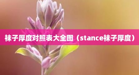袜子厚度对照表大全图（stance袜子厚度）
