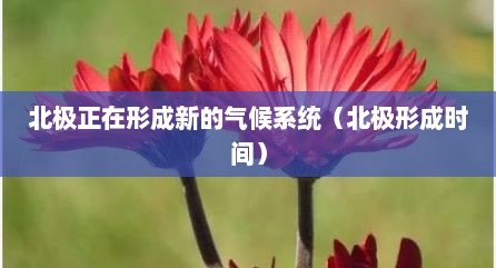 北极正在形成新的气候系统（北极形成时间）