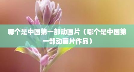 哪个是中国第一部动画片（哪个是中国第一部动画片作品）