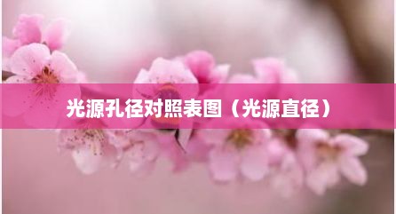 光源孔径对照表图（光源直径）