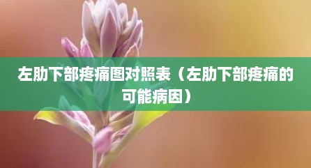 左肋下部疼痛图对照表（左肋下部疼痛的可能病因）