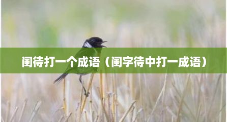 闺待打一个成语（闺字待中打一成语）