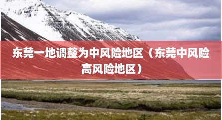 东莞一地调整为中风险地区（东莞中风险高风险地区）