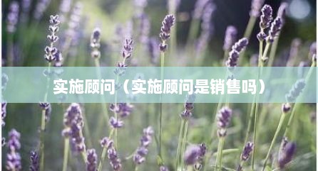 实施顾问（实施顾问是销售吗）