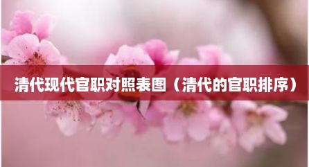 清代现代官职对照表图（清代的官职排序）