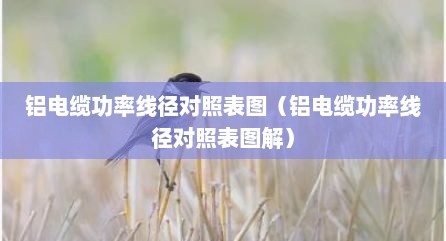 铝电缆功率线径对照表图（铝电缆功率线径对照表图解）