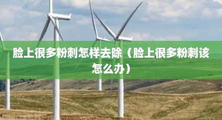 脸上很多粉刺怎样去除（脸上很多粉刺该怎么办）