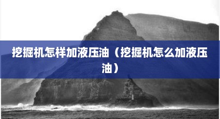 挖掘机怎样加液压油（挖掘机怎么加液压油）