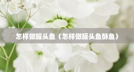 怎样做罐头鱼（怎样做罐头鱼酥鱼）
