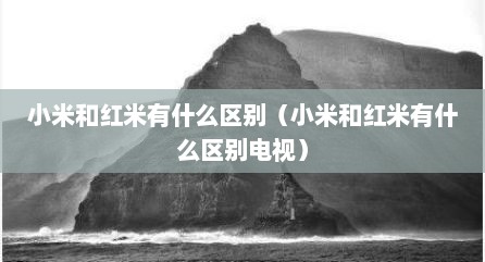 小米和红米有什么区别（小米和红米有什么区别电视）