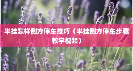 半挂怎样侧方停车技巧（半挂侧方停车步骤教学视频）