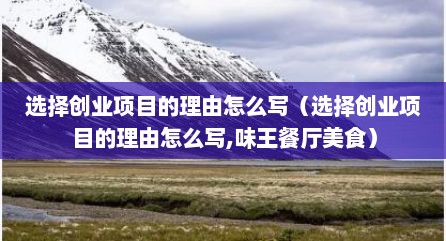 选择创业项目的理由怎么写（选择创业项目的理由怎么写,味王餐厅美食）