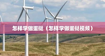 怎样学做蛋挞（怎样学做蛋挞视频）