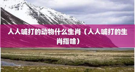 人人喊打的动物什么生肖（人人喊打的生肖指啥）