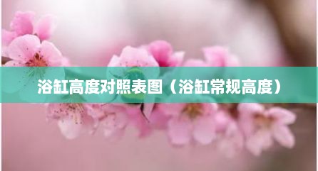 浴缸高度对照表图（浴缸常规高度）