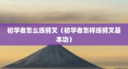 初学者怎么练劈叉（初学者怎样练劈叉基本功）