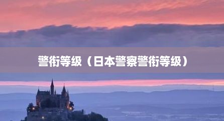 警衔等级（日本警察警衔等级）