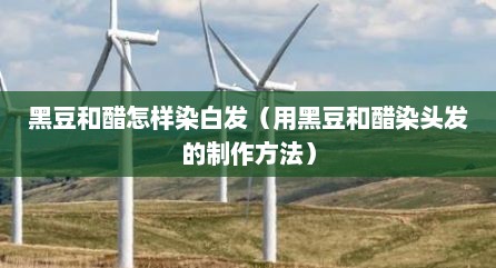 黑豆和醋怎样染白发（用黑豆和醋染头发的制作方法）