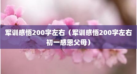 军训感悟200字左右（军训感悟200字左右初一感恩父母）