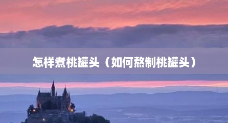 怎样煮桃罐头（如何熬制桃罐头）