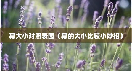 幂大小对照表图（幂的大小比较小妙招）