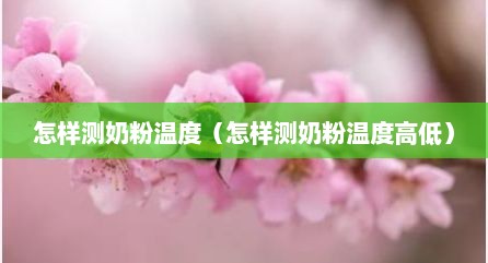 怎样测奶粉温度（怎样测奶粉温度高低）