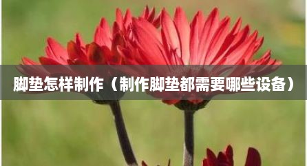 脚垫怎样制作（制作脚垫都需要哪些设备）