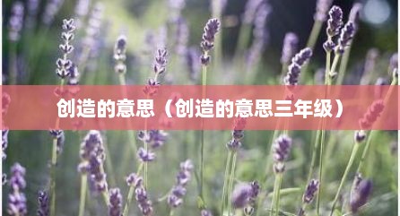 创造的意思（创造的意思三年级）