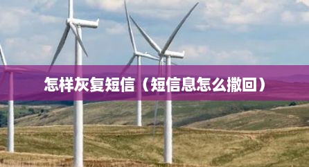 怎样灰复短信（短信息怎么撒回）