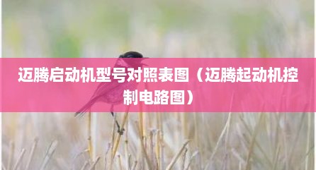 迈腾启动机型号对照表图（迈腾起动机控制电路图）