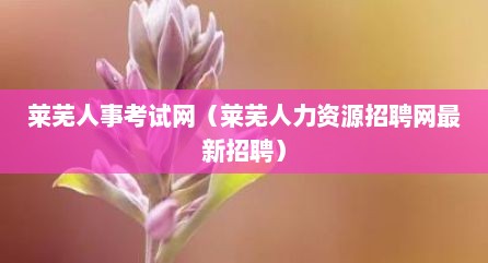 莱芜人事考试网（莱芜人力资源招聘网最新招聘）