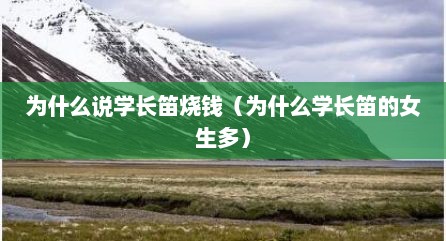 为什么说学长笛烧钱（为什么学长笛的女生多）