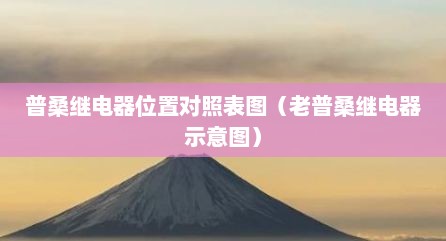 普桑继电器位置对照表图（老普桑继电器示意图）