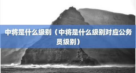 中将是什么级别（中将是什么级别对应公务员级别）