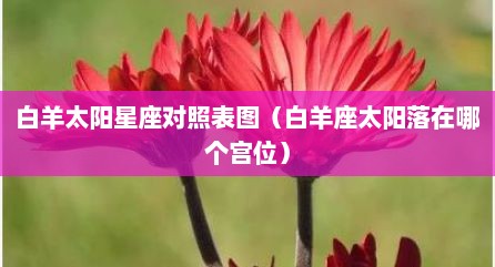 白羊太阳星座对照表图（白羊座太阳落在哪个宫位）