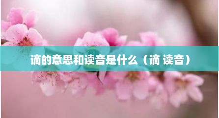 谪的意思和读音是什么（谪 读音）