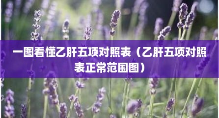 一图看懂乙肝五项对照表（乙肝五项对照表正常范围图）